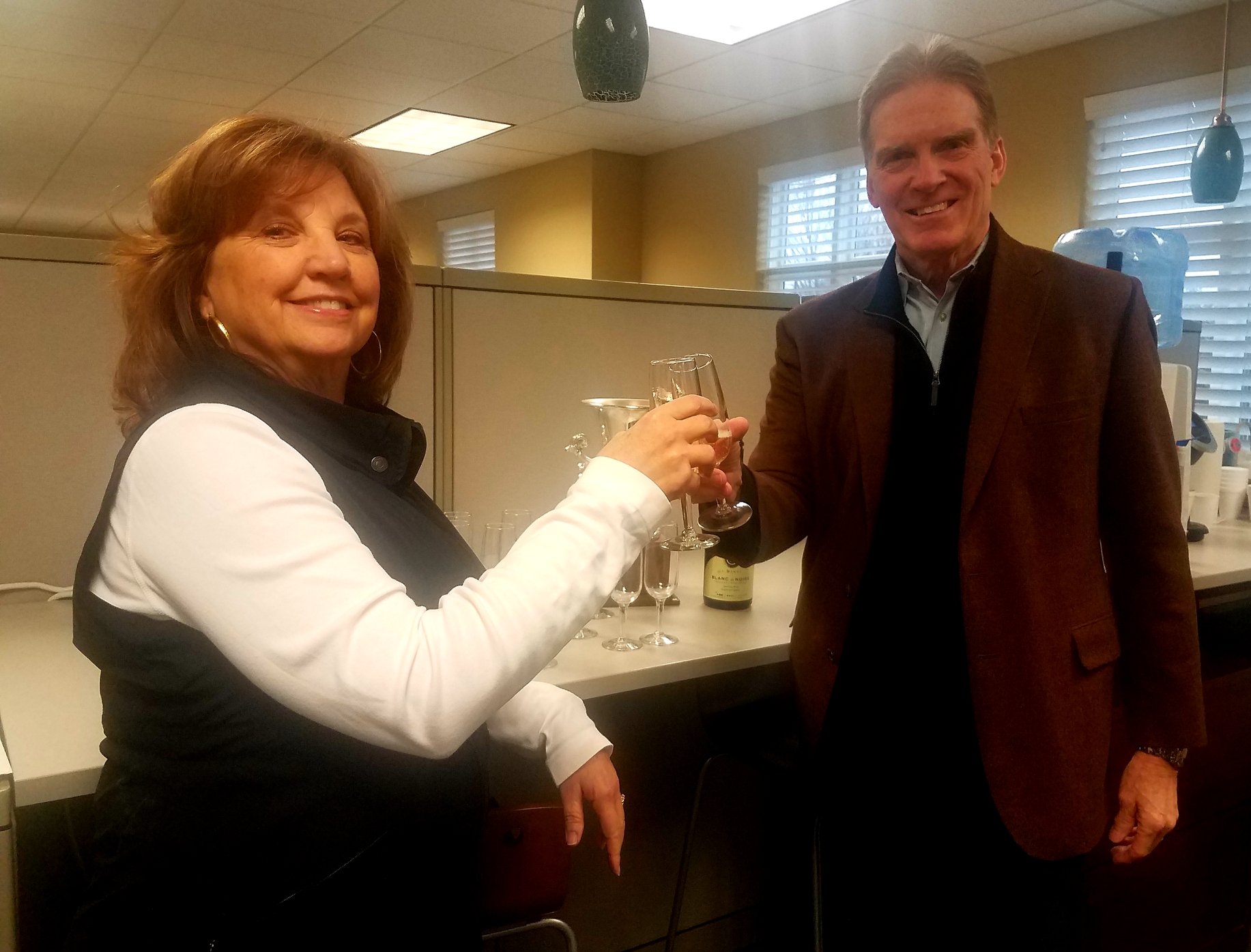 Fran Hessler and Jim Napier celebrating Napier ERA 